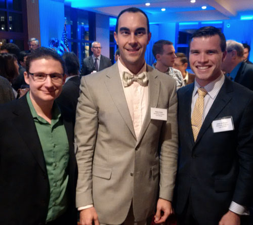 Professor Ryan Holte with two first-year Akron Law IP students.