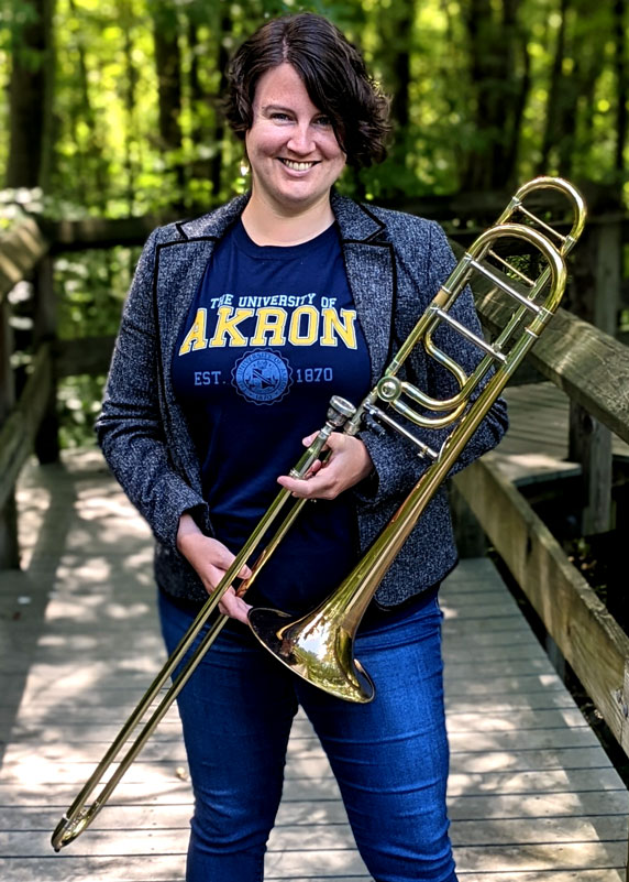 University of Akron School of Music Assistant Professor of Trombone, Dr. Lauren Rudzinskas